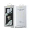 Guess PU Grained Roses 4G Metal Logo tok iPhone 16 Pro készülékhez fekete