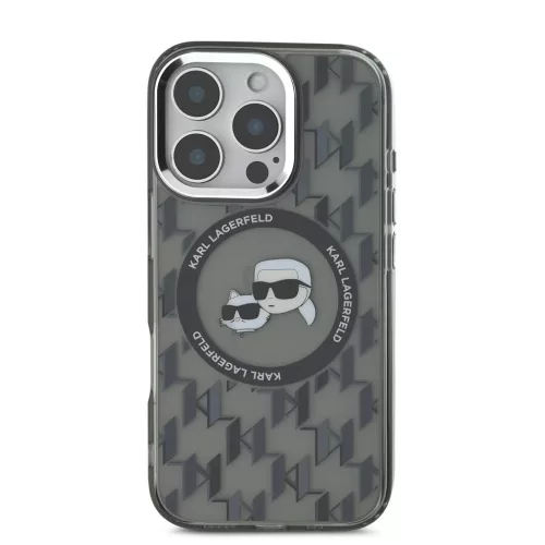 Karl Lagerfeld IML Monogram K&CH Heads MagSafe tok iPhone 16 Pro készülékhez fekete