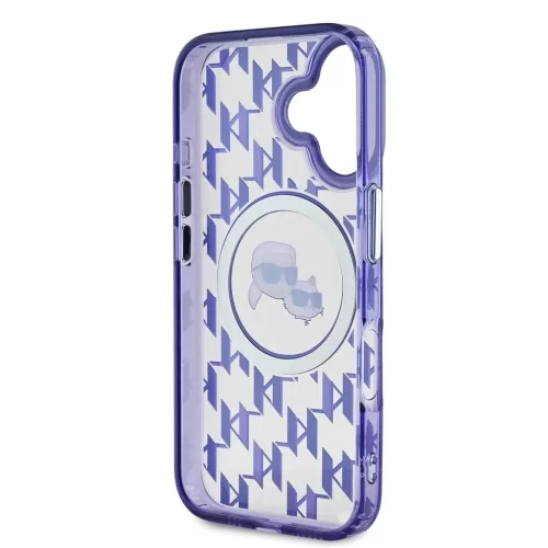 Karl Lagerfeld IML Monogram K&CH Heads MagSafe tok iPhone 16 készülékhez lila