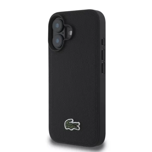 Lacoste Iconic Petit Pique Woven Logo MagSafe tok iPhone 16 Plus készülékhez fekete