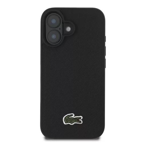 Lacoste Iconic Petit Pique Woven Logo MagSafe tok iPhone 16 Plus készülékhez fekete
