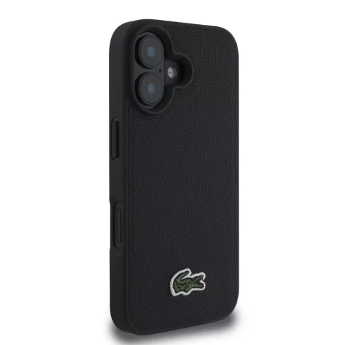 Lacoste Iconic Petit Pique Woven Logo MagSafe tok iPhone 16 Plus készülékhez fekete