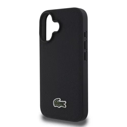 Lacoste Iconic Petit Pique Woven Logo MagSafe tok iPhone 16 Plus készülékhez fekete