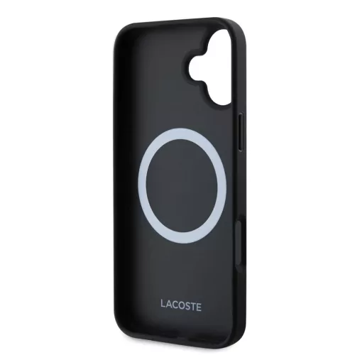 Lacoste Iconic Petit Pique Woven Logo MagSafe tok iPhone 16 Plus készülékhez fekete