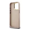 Guess PU 4G Strass Triangle Logo Stand Camera Frame MagSafe tok iPhone 15 Pro Max készülékhez rózsaszín