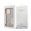 Guess PU 4G Strass Triangle Logo Stand Camera Frame MagSafe tok iPhone 15 Pro Max készülékhez rózsaszín