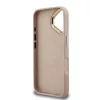 Guess PU 4G Strass Triangle Logo Stand Camera Frame MagSafe tok iPhone 16 készülékhez rózsaszín