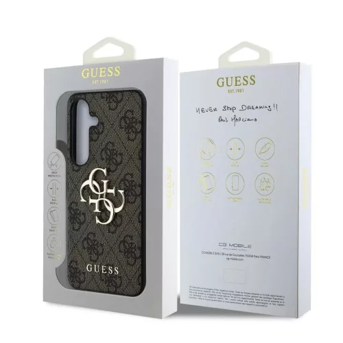 Guess PU 4G Metal Logo tok Samsung Galaxy S25+ készülékhez barna