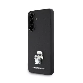   Karl Lagerfeld PU Saffiano Metal Karl and Choupette tok Samsung Galaxy A56 készülékhez fekete