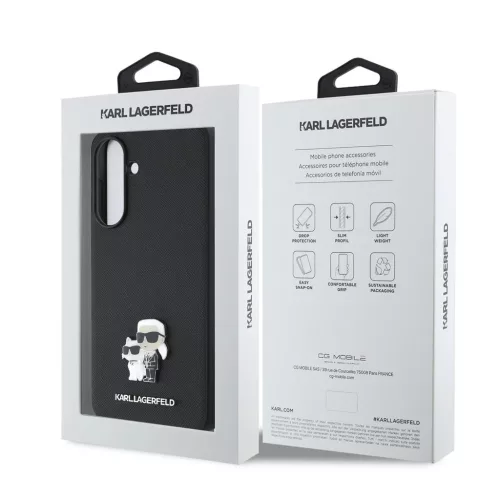Karl Lagerfeld PU Saffiano Metal Karl and Choupette tok Samsung Galaxy A56 készülékhez fekete