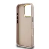 Guess PU 4G Strass Triangle Logo Stand Camera Frame MagSafe tok iPhone 16 Pro készülékhez rózsaszín