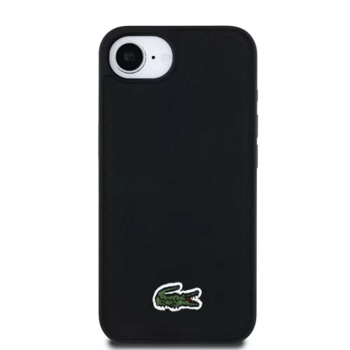 Lacoste Iconic Petit Pique Woven Logo MagSafe tok iPhone 16e/17e készülékhez fekete