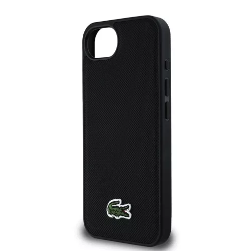 Lacoste Iconic Petit Pique Woven Logo MagSafe tok iPhone 16e/17e készülékhez fekete