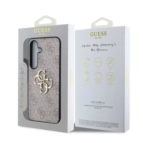 Guess PU 4G Metal Logo tok Samsung Galaxy S25+ készülékhez rózsaszín