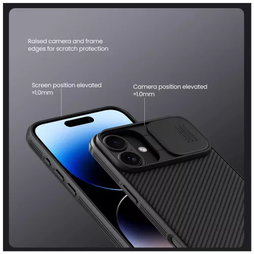Nillkin CamShield PRO kemény tok Apple iPhone 16 Plus készülékhez fekete
