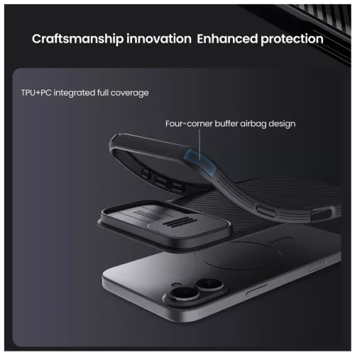 Nillkin CamShield PRO kemény tok Apple iPhone 16 Plus készülékhez fekete