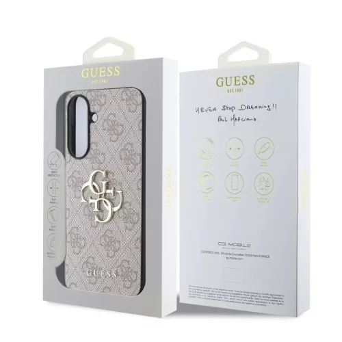 Guess PU 4G Metal Logo tok Samsung Galaxy A36 készülékhez rózsaszín