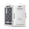 DKNY PU Leather Checkered Pattern and Stripe tok Samsung Galaxy Z Fold 6 készülékhez fekete