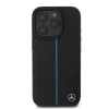 Mercedes Leather Blue Stripe MagSafe tok iPhone 16 Pro készülékhez fekete