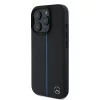 Mercedes Leather Blue Stripe MagSafe tok iPhone 16 Pro készülékhez fekete
