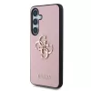 Guess PU Grained 4G Metal Logo tok Samsung Galaxy S25 készülékhez rózsaszín