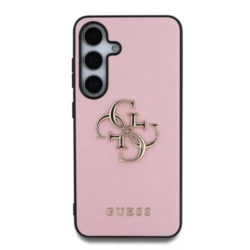 Guess PU Grained 4G Metal Logo tok Samsung Galaxy S25 készülékhez rózsaszín