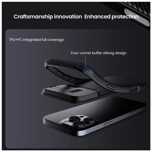 Nillkin CamShield PRO kemény tok Apple iPhone 16 Pro készülékhez titán szürke