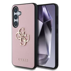   Guess PU Grained 4G Metal Logo tok Samsung Galaxy S25+ készülékhez rózsaszín