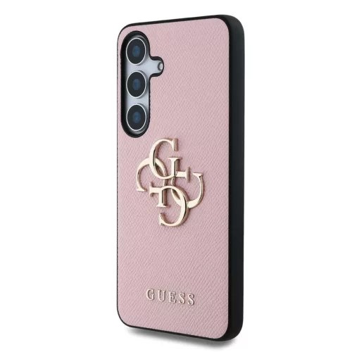 Guess PU Grained 4G Metal Logo tok Samsung Galaxy S25+ készülékhez rózsaszín