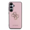 Guess PU Grained 4G Metal Logo tok Samsung Galaxy S25+ készülékhez rózsaszín