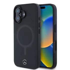   Mercedes Smooth Leather MagSafe tok iPhone 16 készülékhez fekete