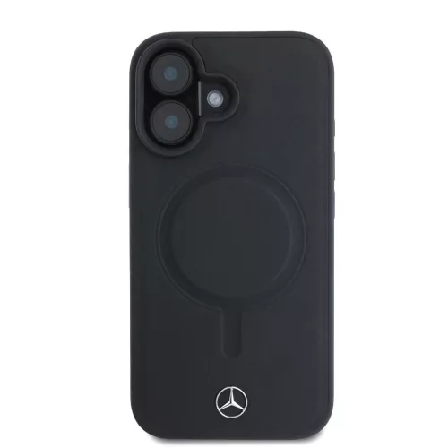 Mercedes Smooth Leather MagSafe tok iPhone 16 készülékhez fekete