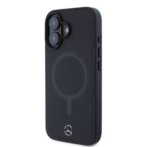 Mercedes Smooth Leather MagSafe tok iPhone 16 készülékhez fekete