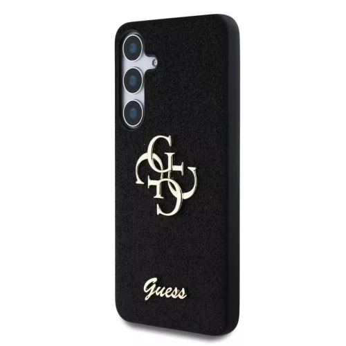 Guess PU Fixed Glitter 4G Metal Logo tok Samsung Galaxy S25 készülékhez fekete