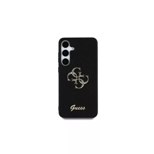 Guess PU Fixed Glitter 4G Metal Logo tok Samsung Galaxy S25 készülékhez fekete