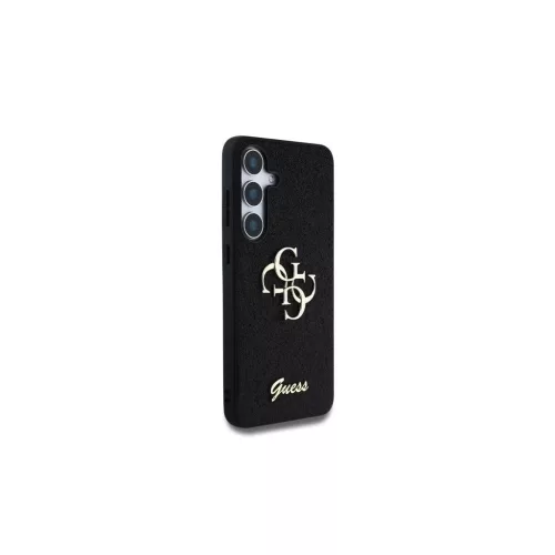 Guess PU Fixed Glitter 4G Metal Logo tok Samsung Galaxy S25 készülékhez fekete