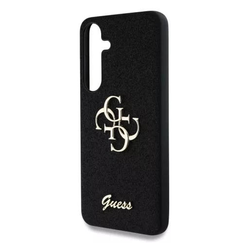 Guess PU Fixed Glitter 4G Metal Logo tok Samsung Galaxy S25 készülékhez fekete