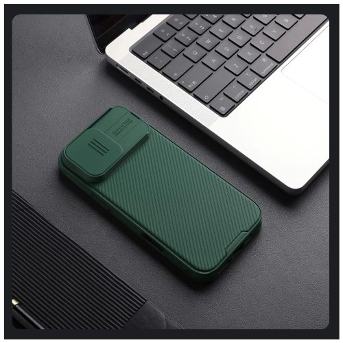 Nillkin CamShield PRO kemény tok Apple iPhone 16 Pro Max készülékhez sötét zöld