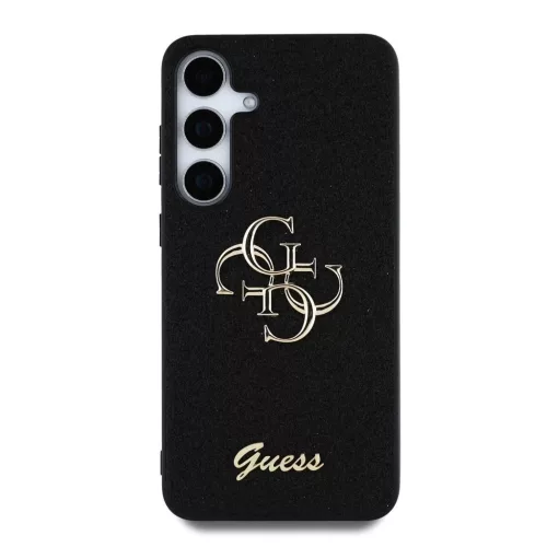 Guess PU Fixed Glitter 4G Metal Logo tok Samsung Galaxy S25+ készülékhez fekete
