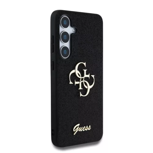 Guess PU Fixed Glitter 4G Metal Logo tok Samsung Galaxy S25+ készülékhez fekete
