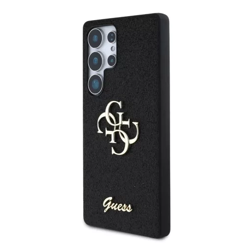 Guess PU Fixed Glitter 4G Metal Logo tok Samsung Galaxy S25 Ultra készülékhez fekete