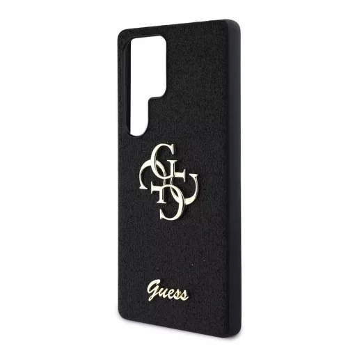 Guess PU Fixed Glitter 4G Metal Logo tok Samsung Galaxy S25 Ultra készülékhez fekete