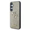Guess PU Fixed Glitter 4G Metal Logo tok Samsung Galaxy S25 készülékhez arany