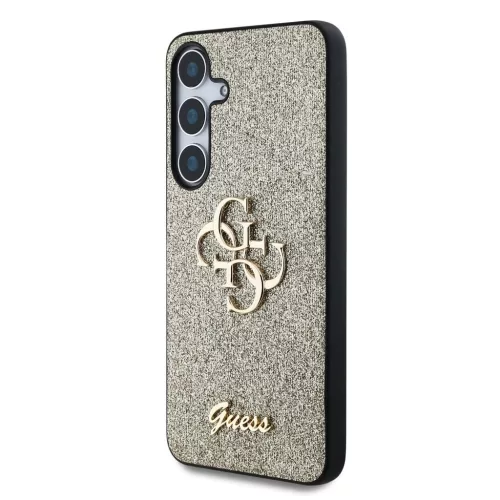 Guess PU Fixed Glitter 4G Metal Logo tok Samsung Galaxy S25 készülékhez arany