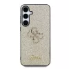 Guess PU Fixed Glitter 4G Metal Logo tok Samsung Galaxy S25 készülékhez arany