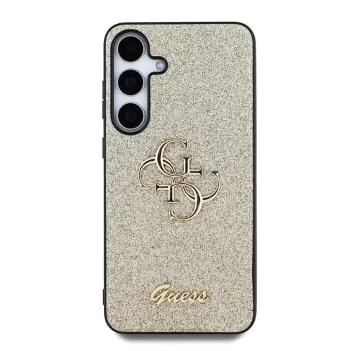 Guess PU Fixed Glitter 4G Metal Logo tok Samsung Galaxy S25 készülékhez arany
