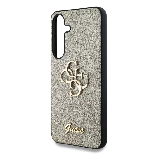 Guess PU Fixed Glitter 4G Metal Logo tok Samsung Galaxy S25 készülékhez arany