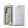 Guess PU Fixed Glitter 4G Metal Logo tok Samsung Galaxy S25 készülékhez arany