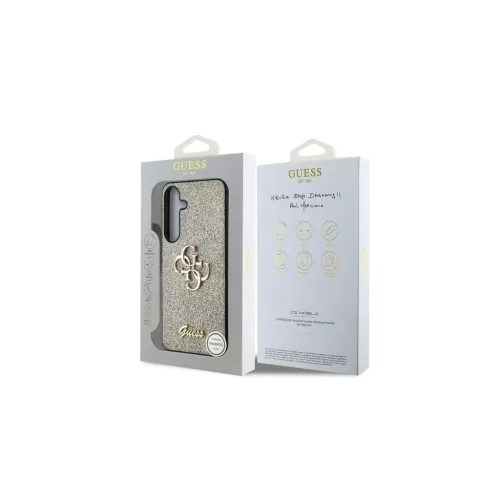 Guess PU Fixed Glitter 4G Metal Logo tok Samsung Galaxy S25+ készülékhez arany
