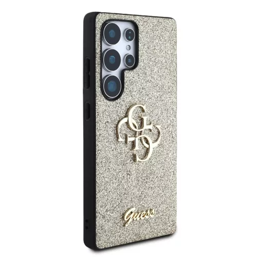 Guess PU Fixed Glitter 4G Metal Logo tok Samsung Galaxy S25 Ultra készülékhez arany